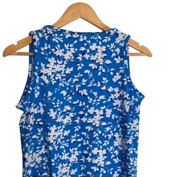 Draper James Blue & White Floral Tank Dress with Ruffle Hem S/M - Picture 7 of 8
